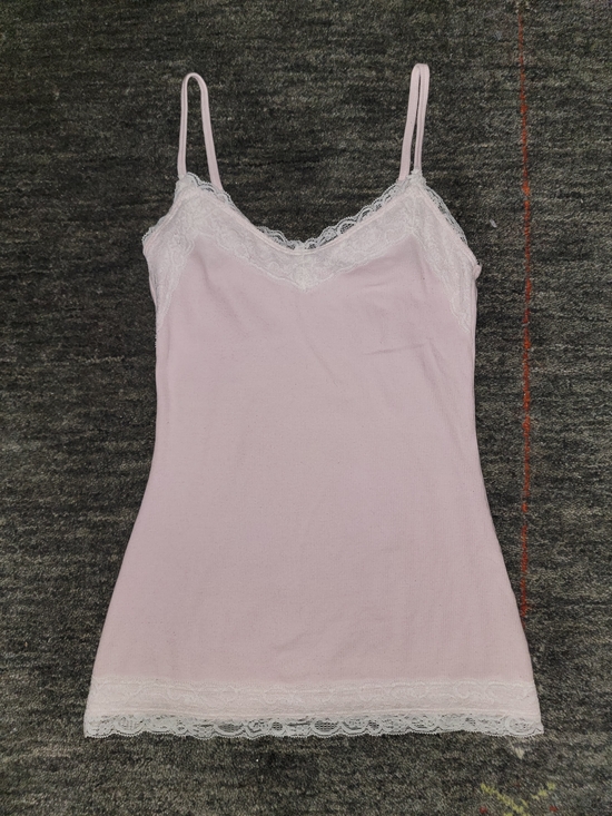Hollister Tops - Hollister Light Pink Lace Trim Cami Tank Top